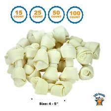 4-5 inch Rawhide Bones for dogs  Premium Rawhide Chews by 123 Treats
