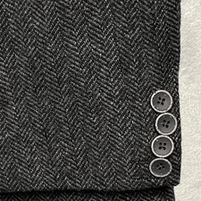 Emerald Isle Weaving Handmade Wool Blend Herringbone Sport Coat Blazer Gray 50R