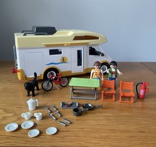 Playmobil Yellow White Campervan 5928 Summer Fun Camping Dog Camper Motorhome
