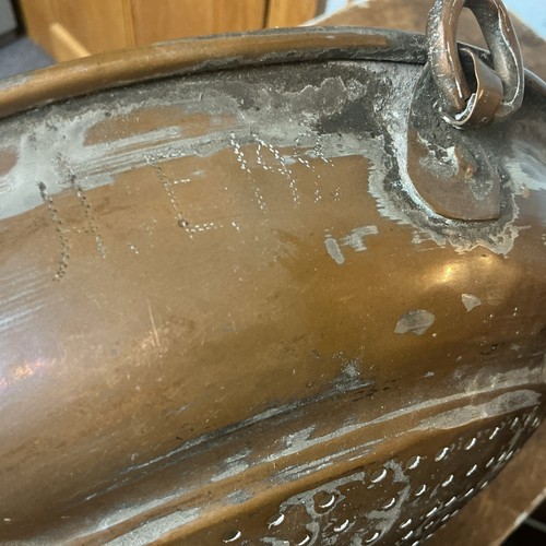 Antique Vintage Primitive Coppered Tin Colander Strainer 12" w Hanger Decor - Picture 4 of 14