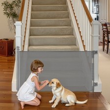 HOT/ Retractable Baby Gate,Extends to 56.3" Wide,31.3" Tall,with Securi
