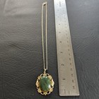 Vintage Jade Nephrite GF Signed LSP CO Necklace and Pendant Gold Tone — photo 9