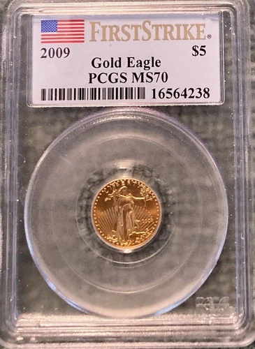 2009 $5 1/10 oz Gold Eagle PCGS MS70 FIRST STRIKE