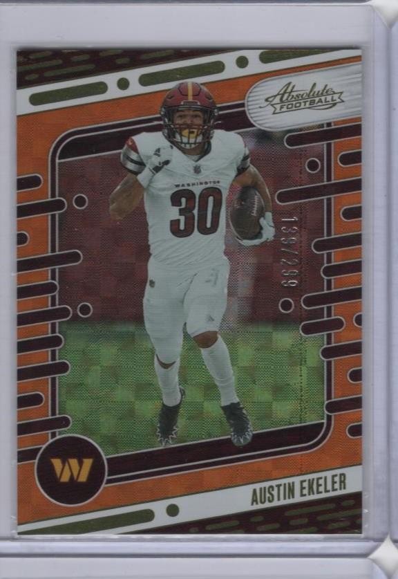 2024 Panini Absolute #100 Austin Ekeler Orange Mosaic #/299