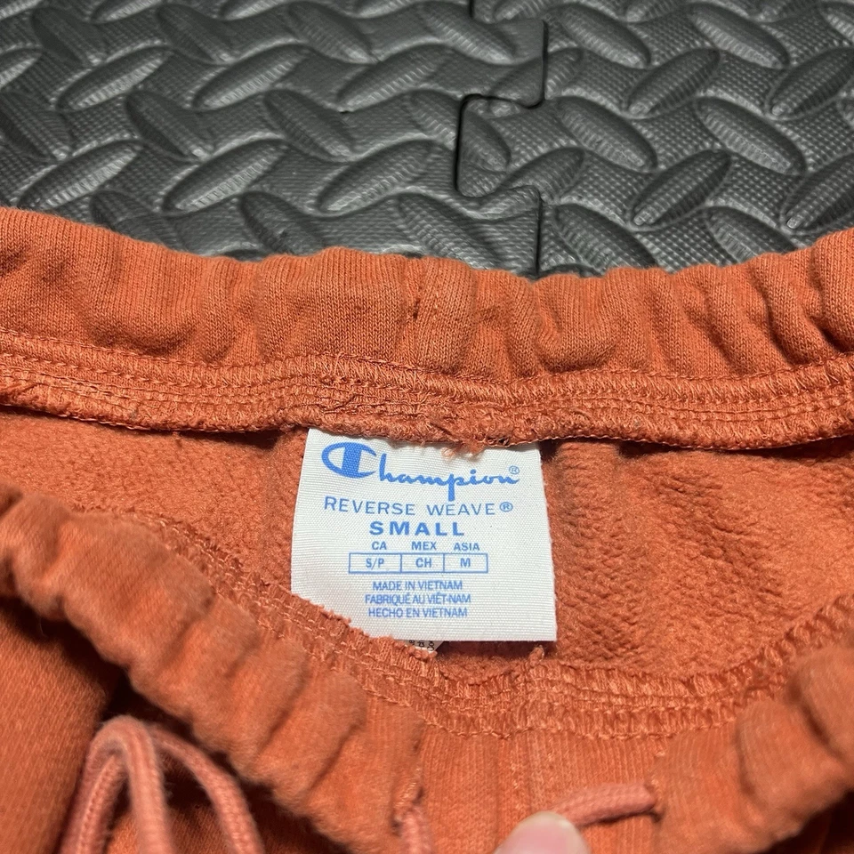 Pantalones deportivos Champion pequeños tejido inverso vintage lavado naranja azul deletreado Foto 3 de 4