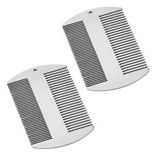 2 Pcs Metal Beard hair Comb for Men - Stainless Steel Pocket Mustache Comb, Dual