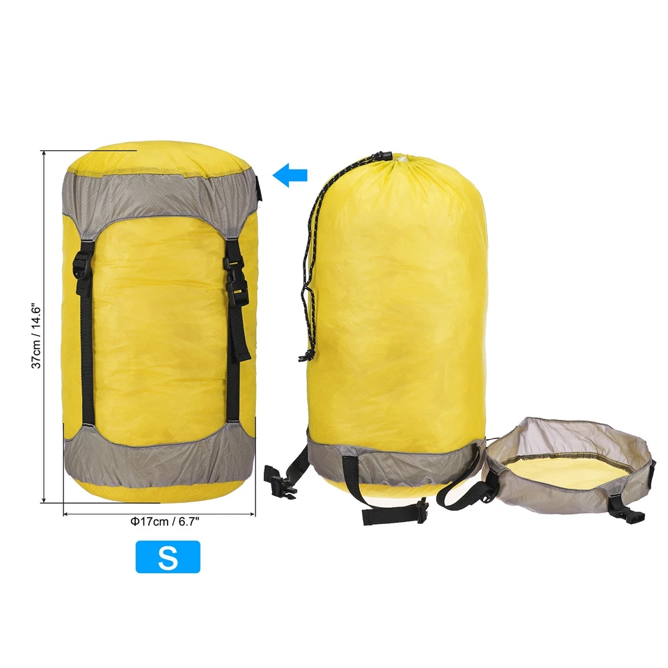 Saco de Compresión 10L Tamaño S Impermeable Saco de Dormir Saco de Almacenamiento Amarillo Foto 2 de 4