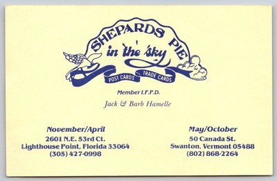 Shepards Pie in the Sky (Thin) Advertising Postcard AA153