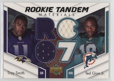 2007 Upper Deck Rookie Tandem Materials Troy Smith Ted Ginn Jr #RTM-GS 3hd