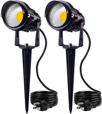 Outdoor Landscape LED Lighting 12W Waterproof Garden Light, Warm White (2-Pack)