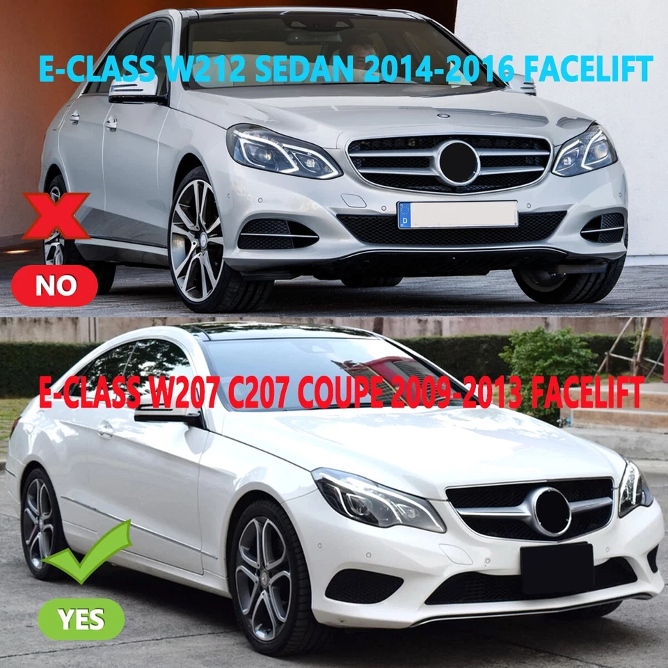 Chrome Black GT Front Grille For Mercedes Benz W207 C207 E350 E400 E550 2014-17 — 第 2/4 张图片