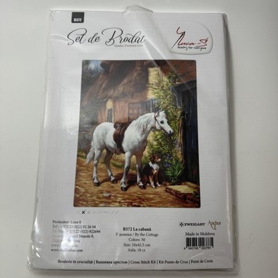 Luca-S Cross Stitch Kit B572 La Cabana By The Cottage White Horse 18ct Aida