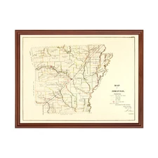Old Map of Arkansas 1866 - Vintage Arkansas Art