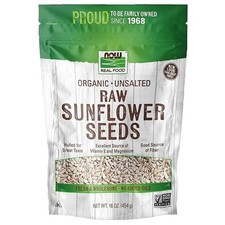NOW Foods Organic Raw Unsalted Sunflower Seeds Hulled Non-GMO 16oz pack May Vary