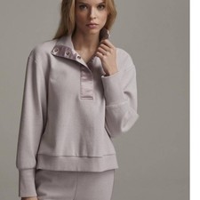 Varley Huston Ribbed Pique Sweatshirt Pullover Women's Small Pale Lavender