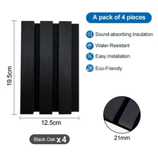 Acoustic Panels 195×125mm (4PCS) | Noise Reduction Wood Slats for Nursery/Baseme