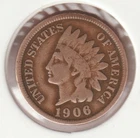 US Rare Old West 1906 Indian Head Penny Coin American Collection Shield Cent USA