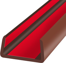 Rubber Edge Trim, Flexible Self-Adhesive U Shaped Peel and Stick Edge Banding, -