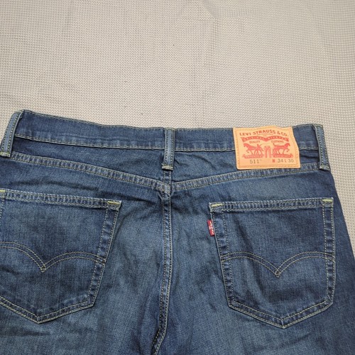 Jeans Levi's 511 slim uomo W34 L30 blu denim elasticizzato pantaloni casual - Foto 7 di 12