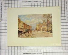 Original Old Antique Print Colour Street Scene Hunting Dogs Horse Sport