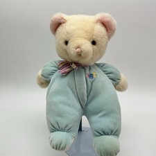 Vintage Eden Blue Pajama ABC Teddy Bear Plush Rainbow Ribbon Stuffed Animal