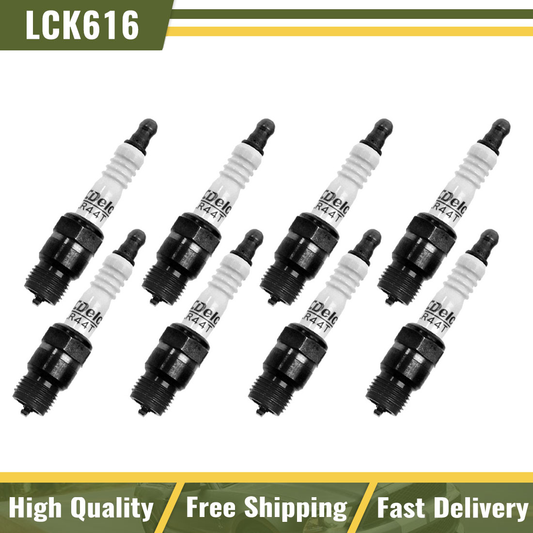 AC Delco R44T Spark Plug Set of 8 Fits Chevy GMC Pontiac New