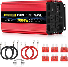 3000W Pure Sine Wave Inverter 24V DC to 110V/120V AC for RV Off-Grid Use
