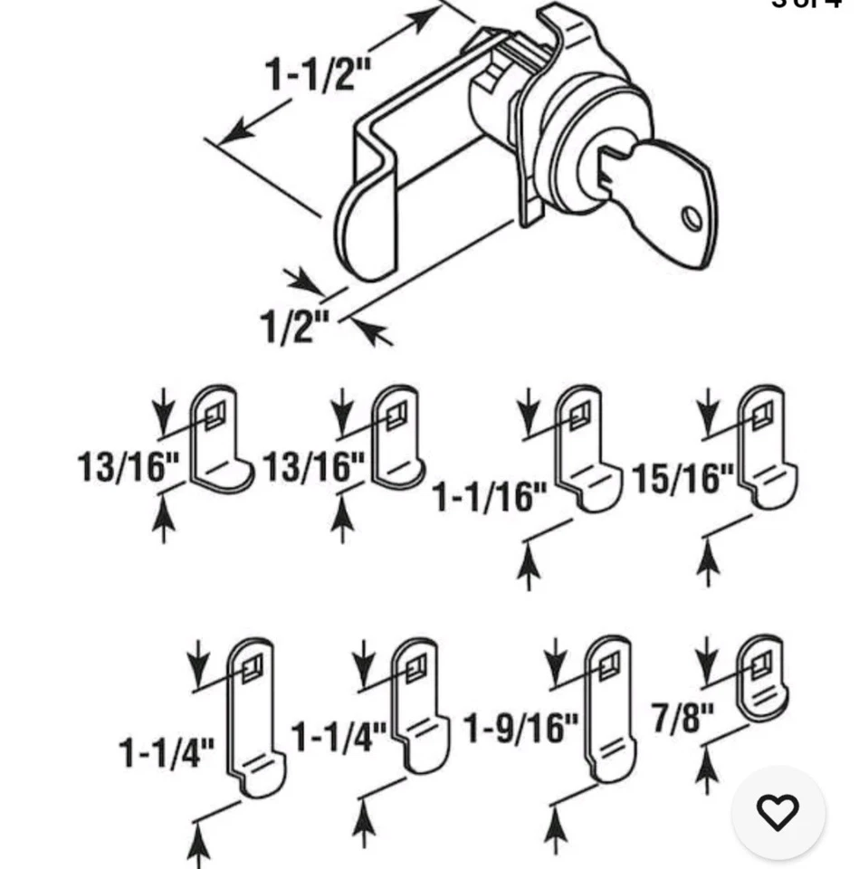 PRIME-LINE S 4531C 邮箱锁,11/16 英寸 直径,压铸结构。 #10 — 第 4/4 张图片