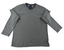 Polo Ralph Lauren Sleepwear Shirt Men's Large L Gray Red Pony Long Sleeve Soft