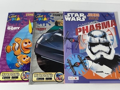 Lot of 3 Coloring & Activity Books - Finding Dory Nemo Cars 3 Star Wars Jumbo