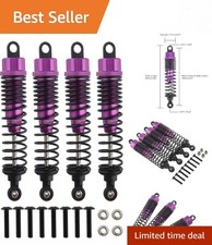 Durable 98mm Adjustable Aluminum Front & Rear Shocks for 1:10 RC Cars - 4 Pack