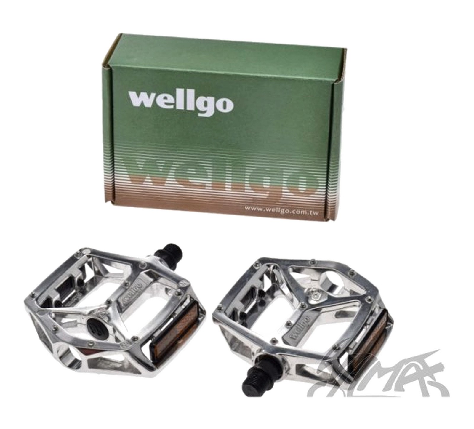 Pédales vélo Wellgo alu argent idéales pour le vélotaf quotidien