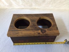 Wooden Elevated Dog Pet Food Water Stand Tray with Double Bowl