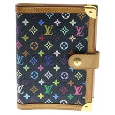 LOUIS VUITTON Multicolor Agenda PM Day Planner Cover Black R20895 Auth F/S