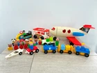 Vintage Fisher Price Little People Figure Lot Snowmobile 705 Jet 183 Minivan 70s