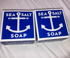 Swedish Dream Natural Sea Salt Invigorating Bath Soap - Pack of 2, 4.3 oz Bars