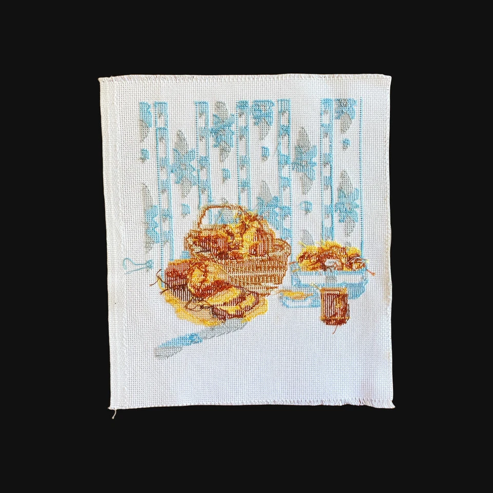 Needlepoint On Aida Cloth Partially Worked  Kitchen Scene Bread 29.5 x 25.5cm - Image 4 of 4