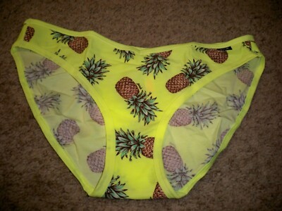 VICTORIAS SECRET PINEAPPLE BIKINI YELLOW LARGE NEW