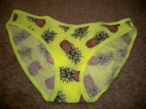 VICTORIAS SECRET PINEAPPLE BIKINI YELLOW LARGE NEW