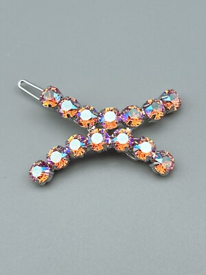 Haarclip mit Swarovski  Kristall Kreuz Haarspange Damen Geschenk Neu