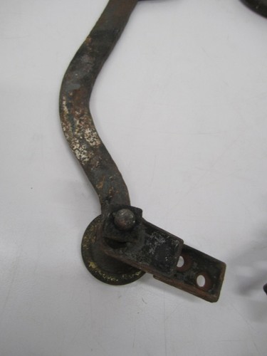 Antique Vtg Primitive Ladder Rung Hooks Locks Hand Forged Iron Hardware Rustic - Picture 5 of 8