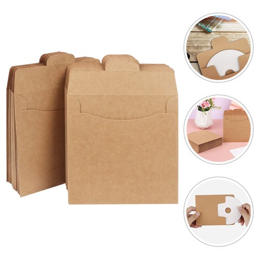 100pcs Cd Sleeves Paper Envelopes Brown Dvd Paper Cardboard Envelopes Cd - Afbeelding 7 van 12