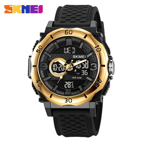 SKMEI Herren LED Digital Militäruhr Silikonband Countdown Quarz Armbanduhr - Bild 24 von 27