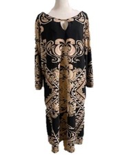 AVENUE Blk Dress w/Bold Pattern & Keyhole Chest size 22-24