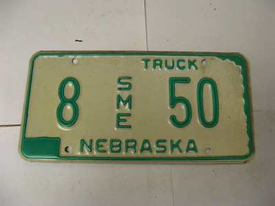 Nebraska NE License Plate Truck 8 SME 50