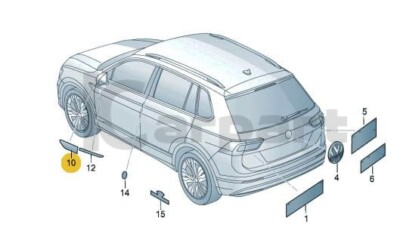 VW Tiguan II MQB Allspace 2018- Fender Adhesive Design Plaque Set 
