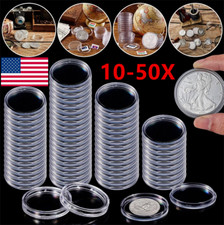 10-50Pcs Coin Gasket Coin Holder Case Plastic Storage Organizer Box DIY USA