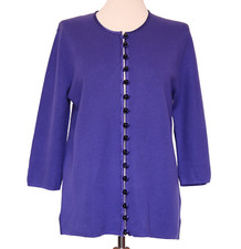 Shanghai Tang Mulberry Silk Purple Cardigan Size XL