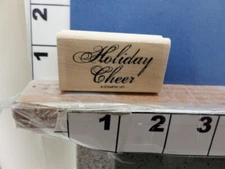 holiday cheer saying fancy script  stampin up rubber stamp 5e-2
