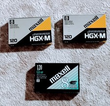 Maxell 8MM Blank 3 Video Tapes HGX-MP  HGH-M High Grade 120 Minutes. New/sealed